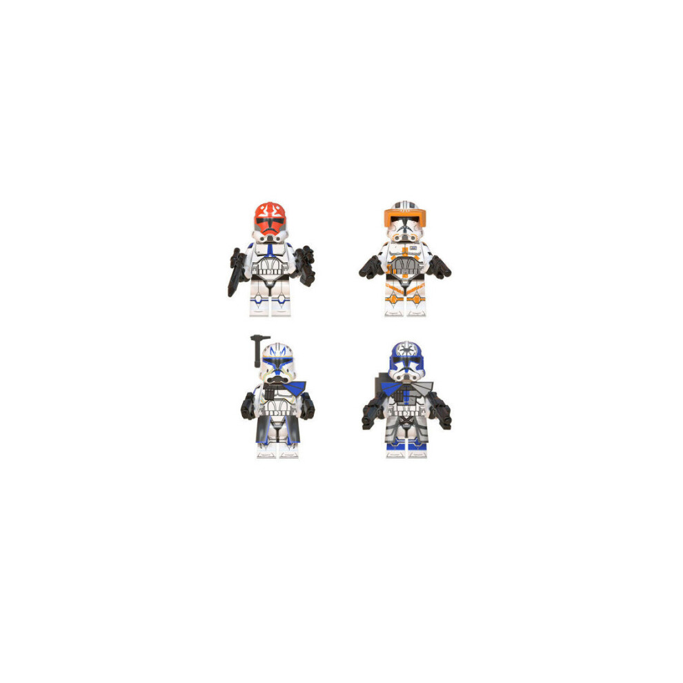 (4PCS) Star Wars Clone Trooper Cody Rex Commander Fit Lego Minifigures