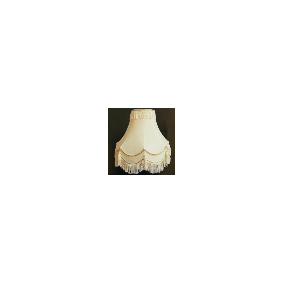 10" Ivory Cream Double Scallop With Tassel Tablelamp & Floor lampshade