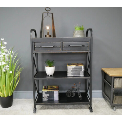 Industrial Storage Vintage Bathroom Rustic Metal Display Shelf