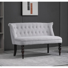 French Love Seat Button Back Furniture 2 Seater Settee Small Couch Vintage Sofa