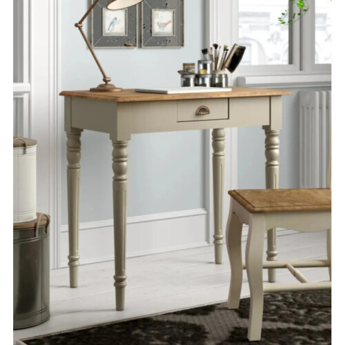 Wooden Writing Desk Vintage Computer Table Solid Wood French Grey Workstation