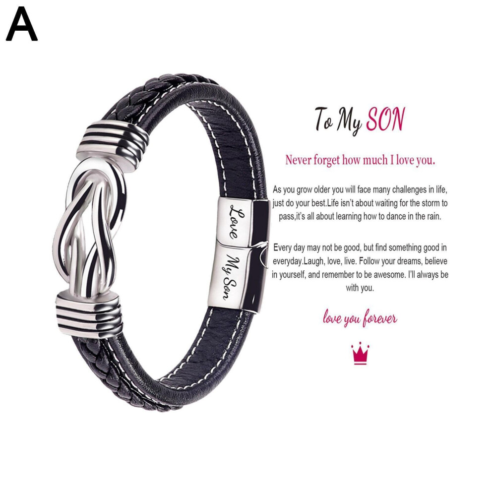 Skesrjtop ( Son) Mother And Son Forever Linked Together Braided Leather Bracelet Not,Specified