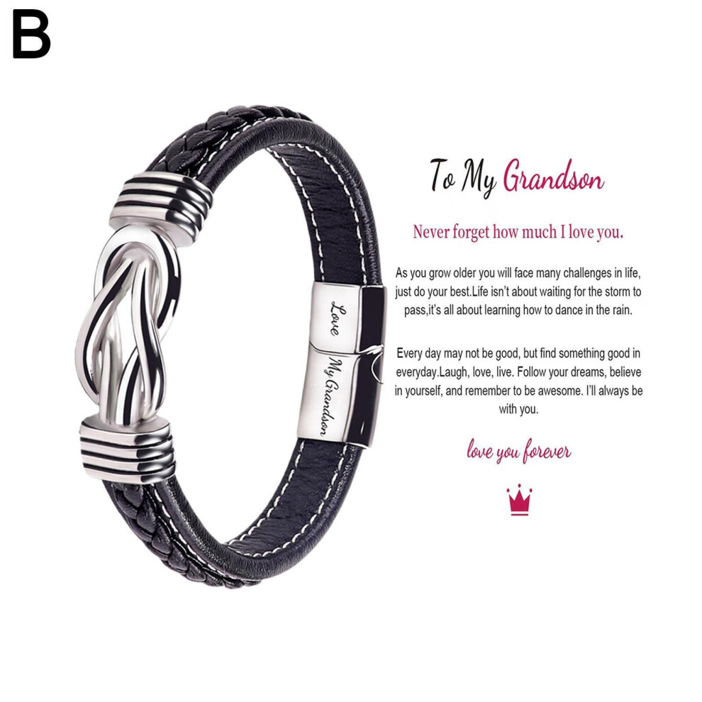 Skesrjtop ( Grandson) Mother And Son Forever Linked Together Braided Leather Bracelet Not,Specified