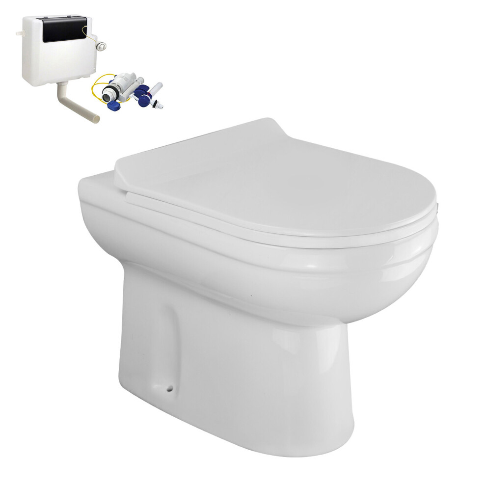 Ingersly Back To Wall Modern Toilet Pan & Soft Close Seat + Concealed Cistern