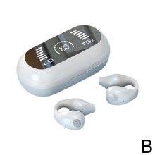 ( White) Bone Conduction Earphone Bluetooth Ear Clip on Ear Earring Wireless Headphones