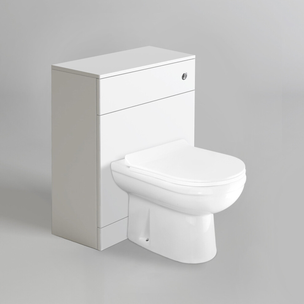 Arilone White Back To Wall Toilet WC Unit Soft Close Seat Bathroom Furniture