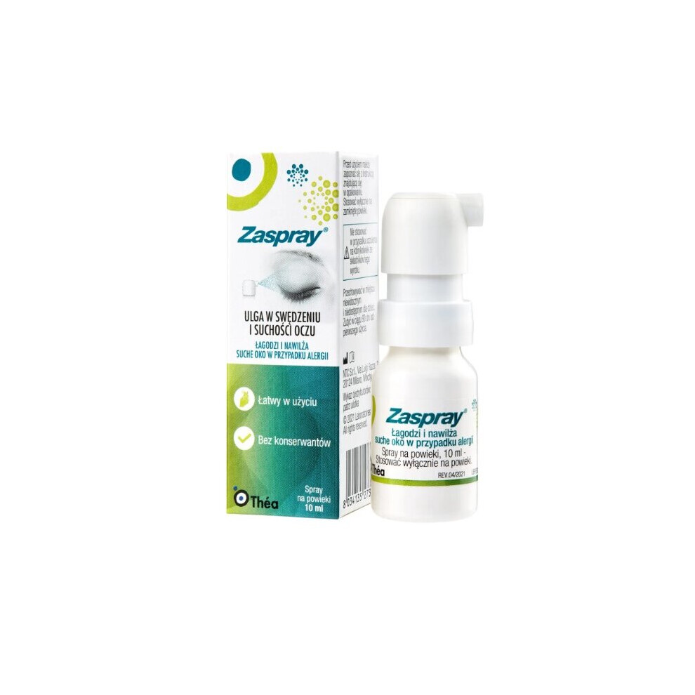 ZASPRAY, soothing eyelid spray, ÅagodzÄcy spray na powieki,10 ml