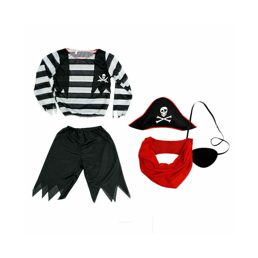 (  Boys 3-4 Years) Kids Pirate Costume Boys Fancy Dress Outfit Halloween