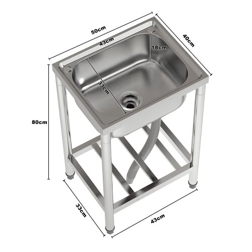 Living And Home Stainless Steel Commercial Sink with Shelf 1