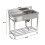 Living And Home Stainless Steel One Compartment Commercial Sink with Left Drainboard 3