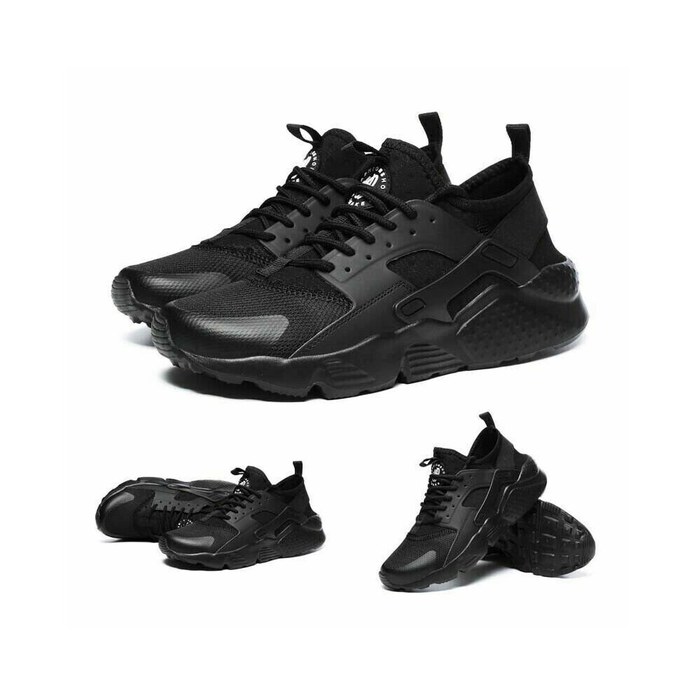 (Black, UK 9) Men Women Running Trainer Sneakers Gym Sports Lightweight Walking Shoes UK Size