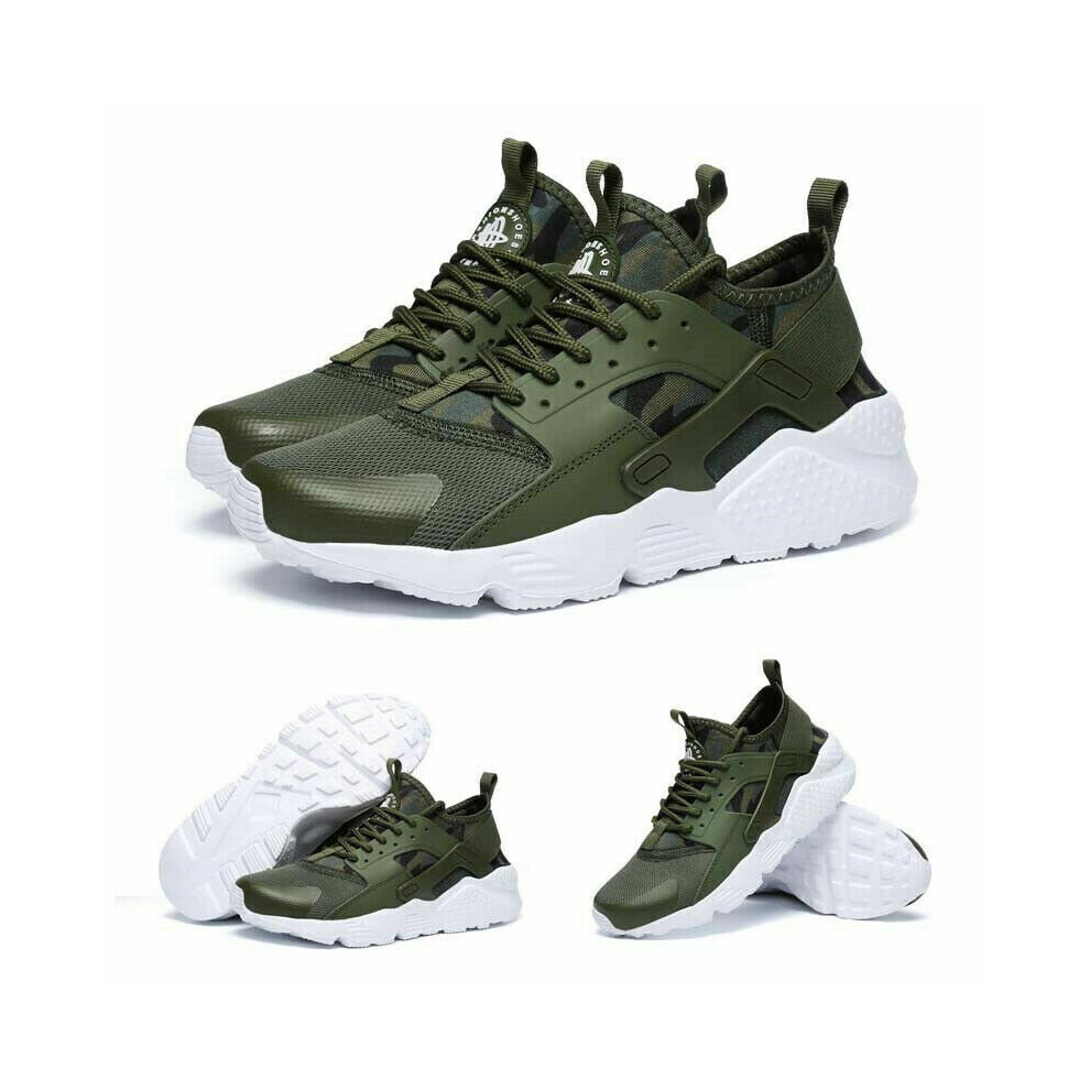 (Green, UK 7.5) Men Women Running Trainer Sneakers Gym Sports Lightweight Walking Shoes UK Size