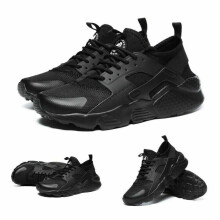 (Black, UK 8.5) Men Women Running Trainer Sneakers Gym Sports Lightweight Walking Shoes UK Size