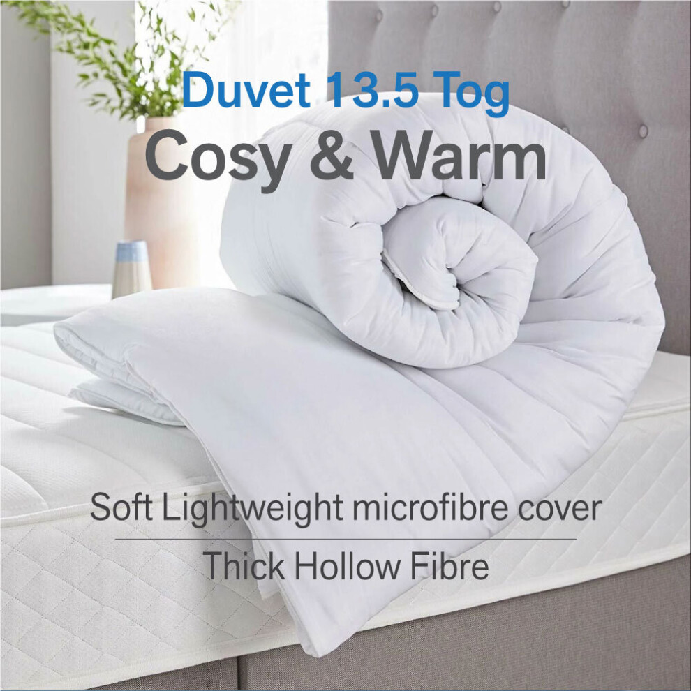 (Super King) Hot Winter Warm Duvet 13.5 Tog Non Allergenic Hollowfiber Duvet Quilt Bedding Tog