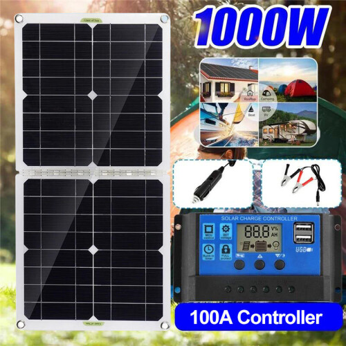 1000W Solar Panel kit 100A battery Charger Controller Caravan Van Boat 1