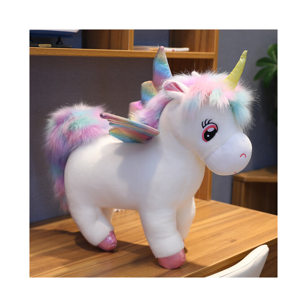 (white) Fantastic Glow Rainbow Wings Unicorn Plush Toy Giant Unicorn Toy