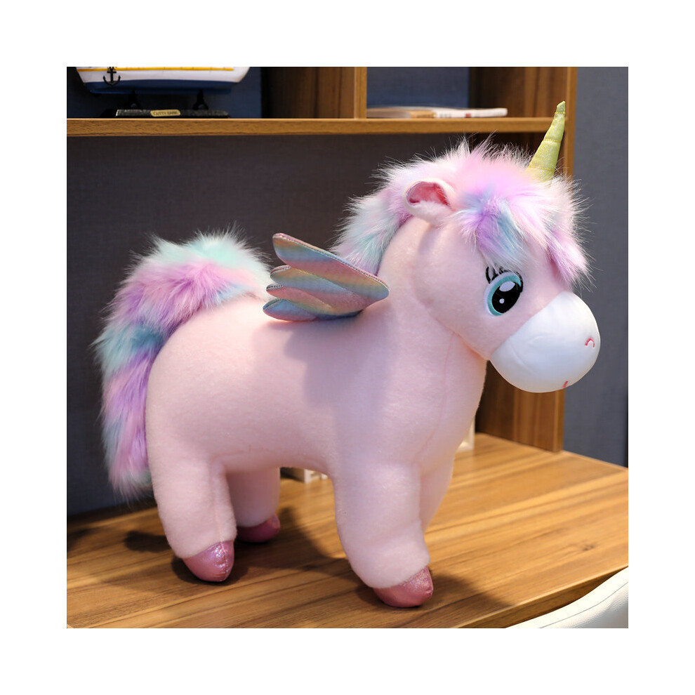 Skesrjtop (Pink) Fantastic Glow Rainbow Wings Unicorn Plush Toy Giant Unicorn Toy Pink