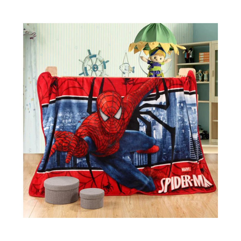 (Super Spiderman, 80*100m) Soft Swing Spider Flannel Fleece Throw Blanket Children Gift Decor