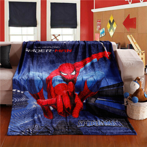 (New Spiderman, 80*100m) Soft Swing Spider Flannel Fleece Throw Blanket Children Gift Decor