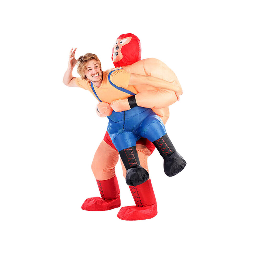 (Red) Wrestling Match Inflatable Costume Christmas Halloween Carnival Cosplay