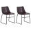 Living And Home 2pcs Leather Upholstered Luxury Dining Chairs with Metal Legs 3