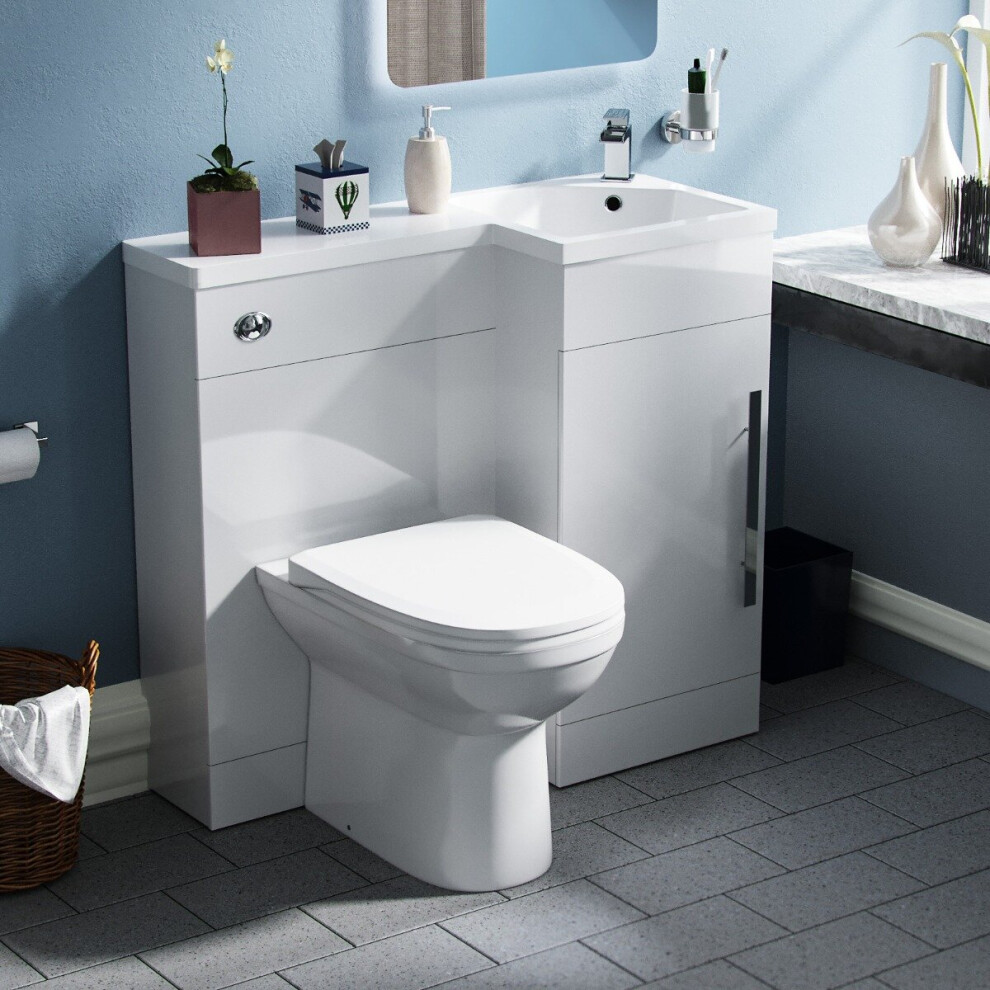 Nes Home 900 Mm Rh Basin Sink Vanity Cabinet Wc Unit Btw Toilet Melbourne White