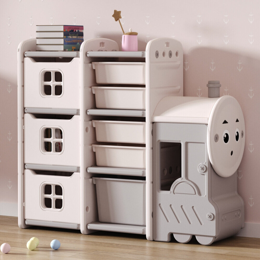 Kids Cute Toys Storage Rack Floor Standing Train