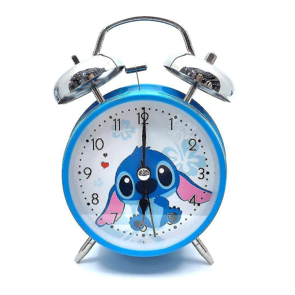 Stitch Cartoon Dual Bell Alarm Bedroom Bedside Clock