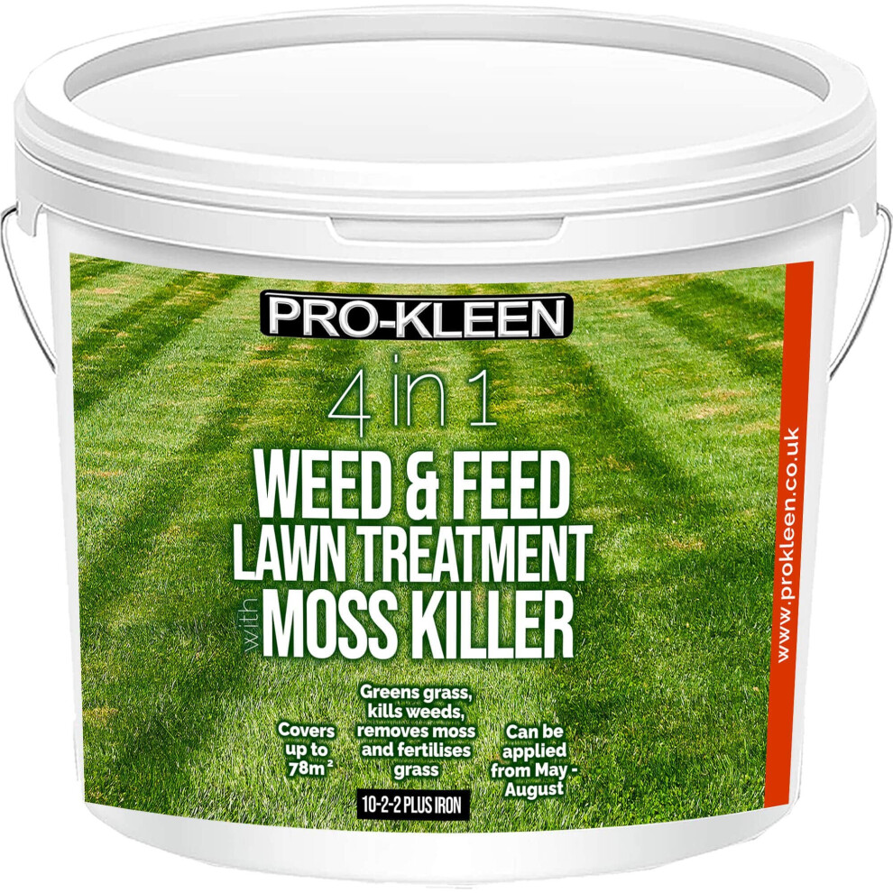 Pro-Kleen 4 in 1 Weed and Feed Lawn Treatment with Moss Killer 2.5kg - Lawn Fertiliser - Iron Enriched - Kills Weeds & Moss - Image 3