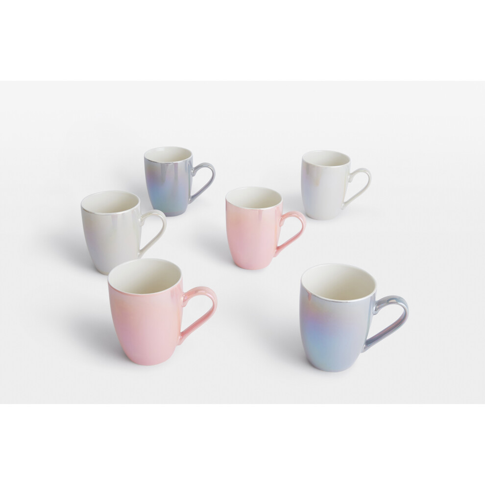 6pc Pearlescent Mug Set