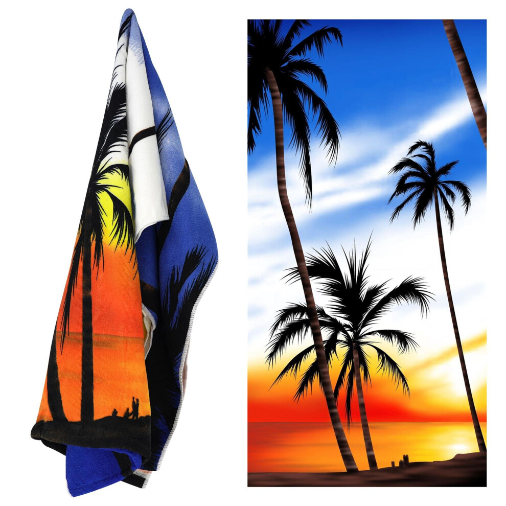 GEEZY Beach Towel Microfibre Lightweight Sunrise Bath Towel Camping Travel Holiday