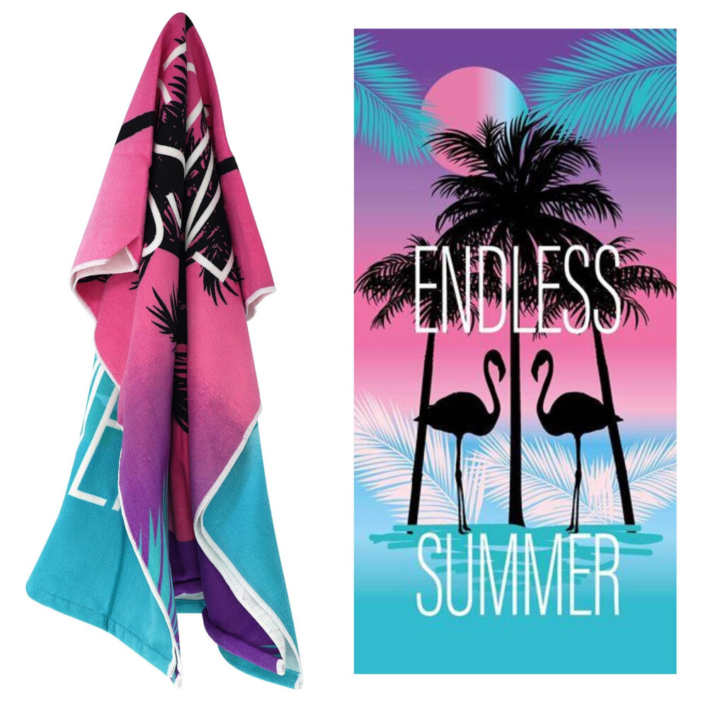 GEEZY Beach Towel Microfibre Lightweight Flamingo Bath Towel Camping Travel Holiday