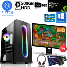Gaming PC Bundle - Intel i3 / 8GB RAM / 500GB HDD / Nvidia GT710 / W10 - Refurbished