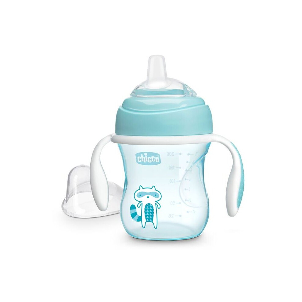 Blue Chicco Transition Cup For 4 Months+ Baby Soft, Silicone Spout Suitable For 4 Month Babies 250Ml
