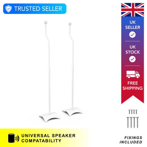 King White Adjustable Speaker Stands 1