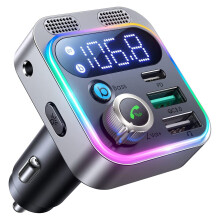 Bluetooth 5.3 Car Adapter Dual Mics HiFi Deep Bass Sound Bluetooth FM Transmitter for Car Hands-Freer Bluetooth Receiver
