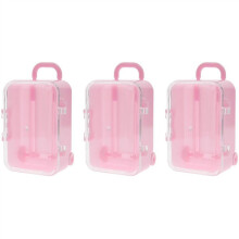 3X Pink Mini Roller Travel Suitcase Candy Box Personality Creative Wedding Candy Box Luggage Trolley Case Candy Toy