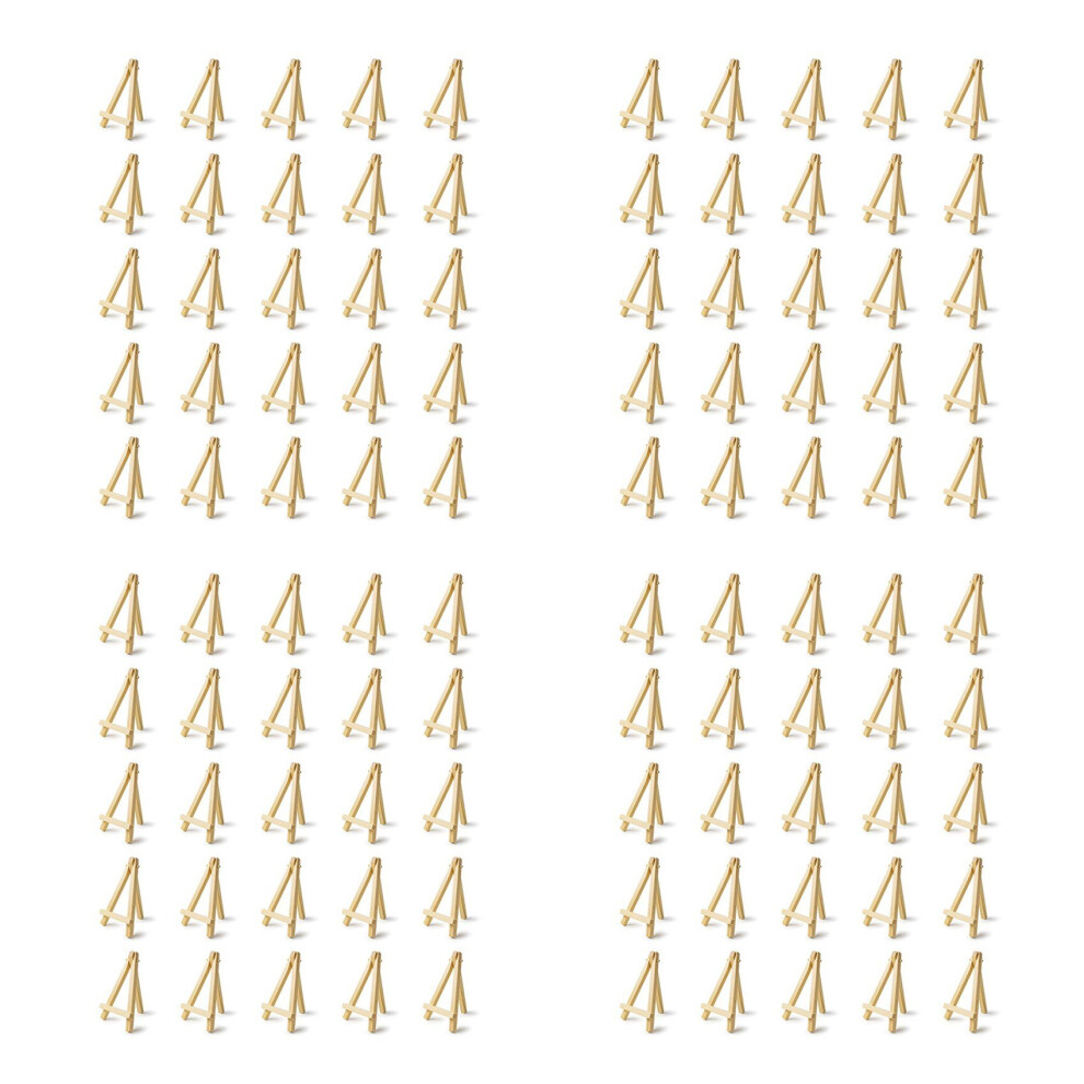 100 Pieces of Mini 5 Inch Wooden Easel. Business Cards, Display Photos, Small Canvases, Classroom DIY Arts and Crafts