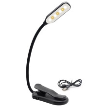 Rechargeable 7-LED Clip-On Book Light: 3 Brightness Modes, 3 Color Temperatures, Eye Protection, Flexible Neck