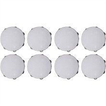 8x 8-Inch Tambourines Set - Sheepskin Drumheads, Wooden Ring, Stainless Steel Jingles, Ideal for KTV Parties