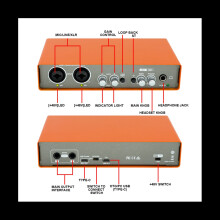 EM-02 Audio Interface Sound Card Electric Guitar Live Recording Professional Sound Card for Studio,Singing Sound Mixer
