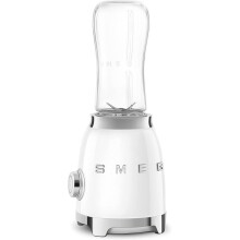 Smeg PBF01WHUK Retro 50s Style Personal Blender, 2 Speed Settings, 600ml, 300W, White