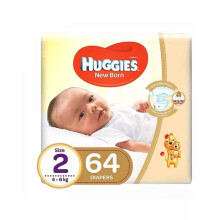 Gentle Diapers for Newborns: Huggies New Born Diaper Size 2, 4-6 Kg, 64's