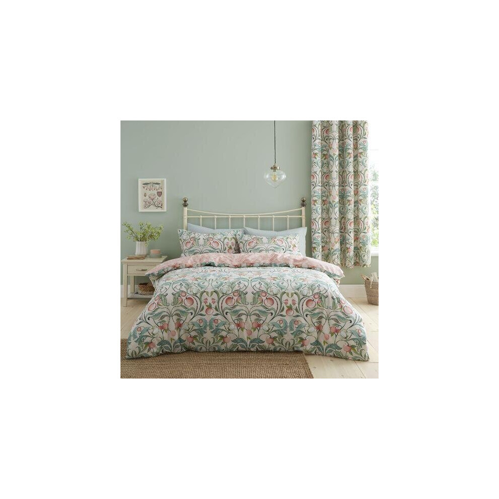 Catherine Lansfield Bedding Clarence Floral King Duvet Cover Set with Pillowcases Natural/Green - Image 5