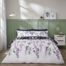 (King) Catherine Lansfield Wisteria Navy Single Duvet Cover Bedding Bed Set Modern