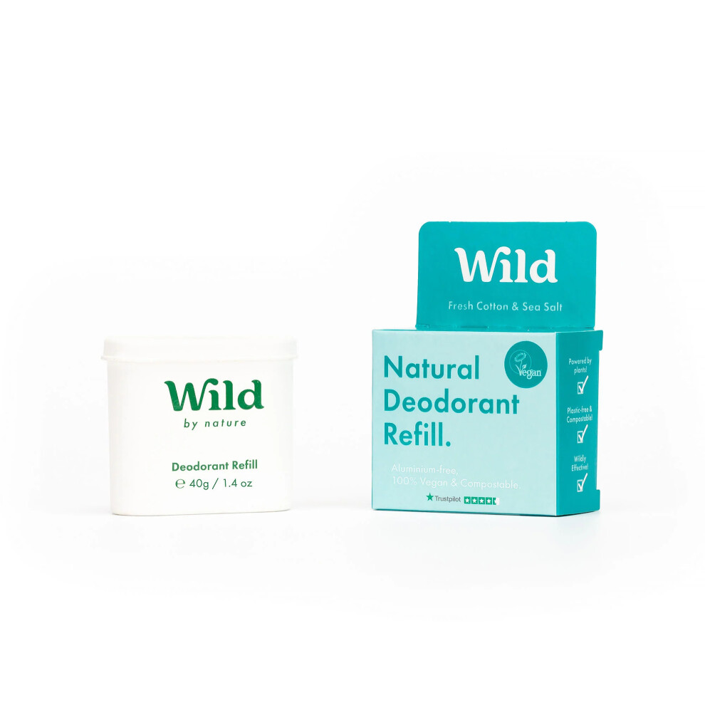 Wild Men's Fresh Cotton & Sea Salt Deo Refill 40g - 4 Pack - Image 6