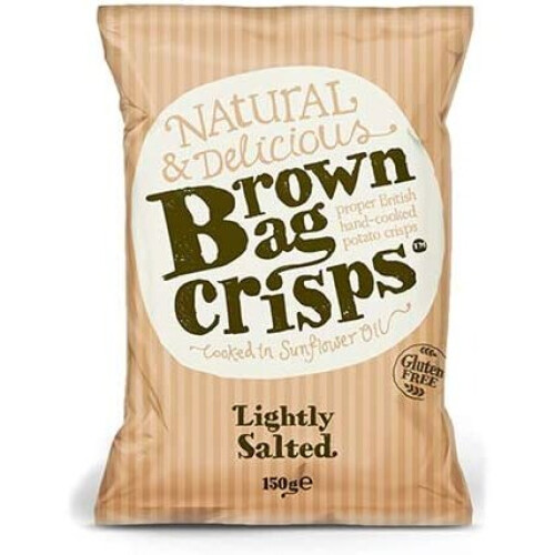 Brown bag crisps Lightly Salted 150g (Pack of 10)