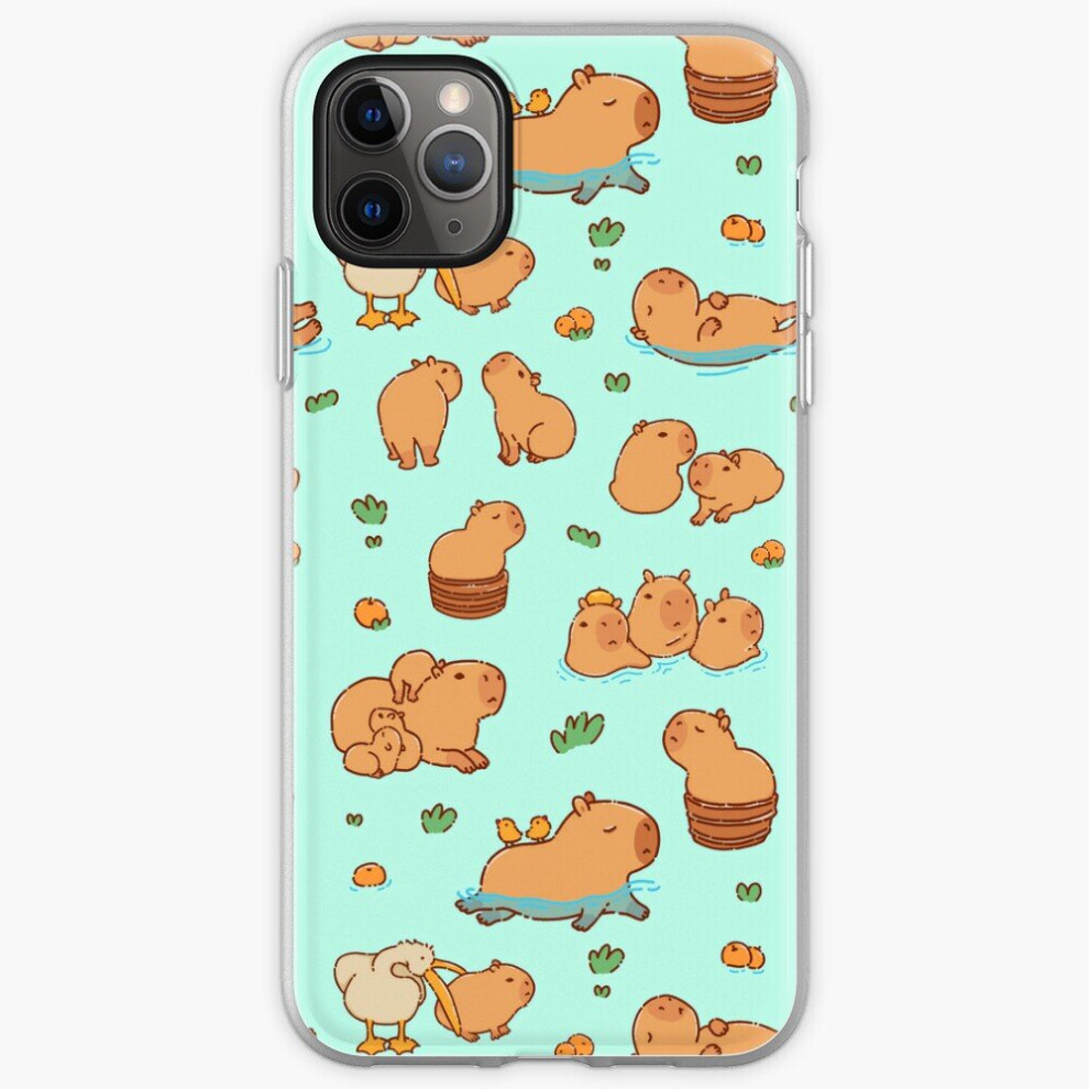 Phone Case Cute capybara art, illustration seamless pattern for iPhone Samsung 14 13 12 11 Plus Pro Max Galaxy S23 S22 Ultra Note 20 10