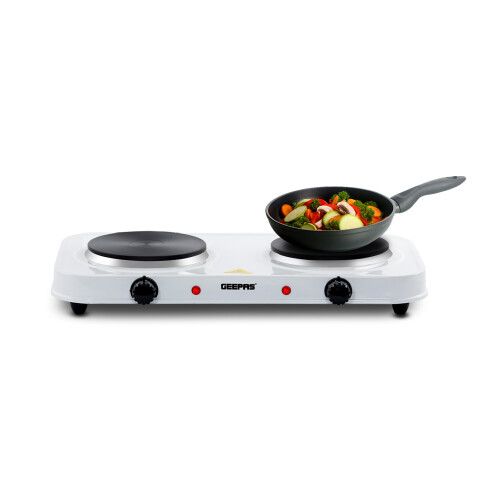 GEEPAS 2000W Electric Portable Kitchen Double Hot Plate, Adjustable Temperature control