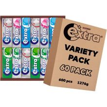 Extra Chewing Gum Peppermint, Spearmint,& More 600 Pcs (60 packs)